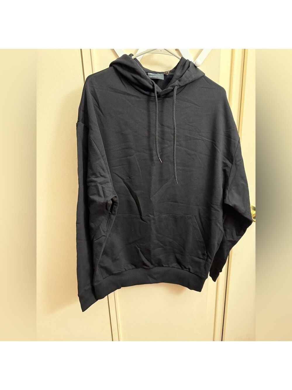 ASOS DESIGN Oversized Hoodie in black with back face design Size S NWOT